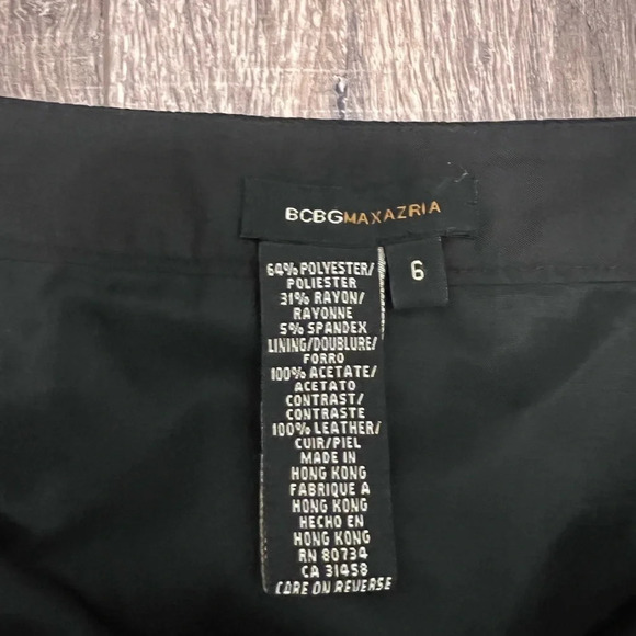 Bcbg Maxazria Black Pencil Skirt  Leather Lacing Sz 6 - Picture 3 of 5